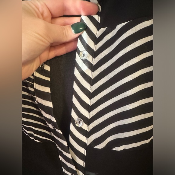 Button Up Sheer Blouse - Picture 2 of 6